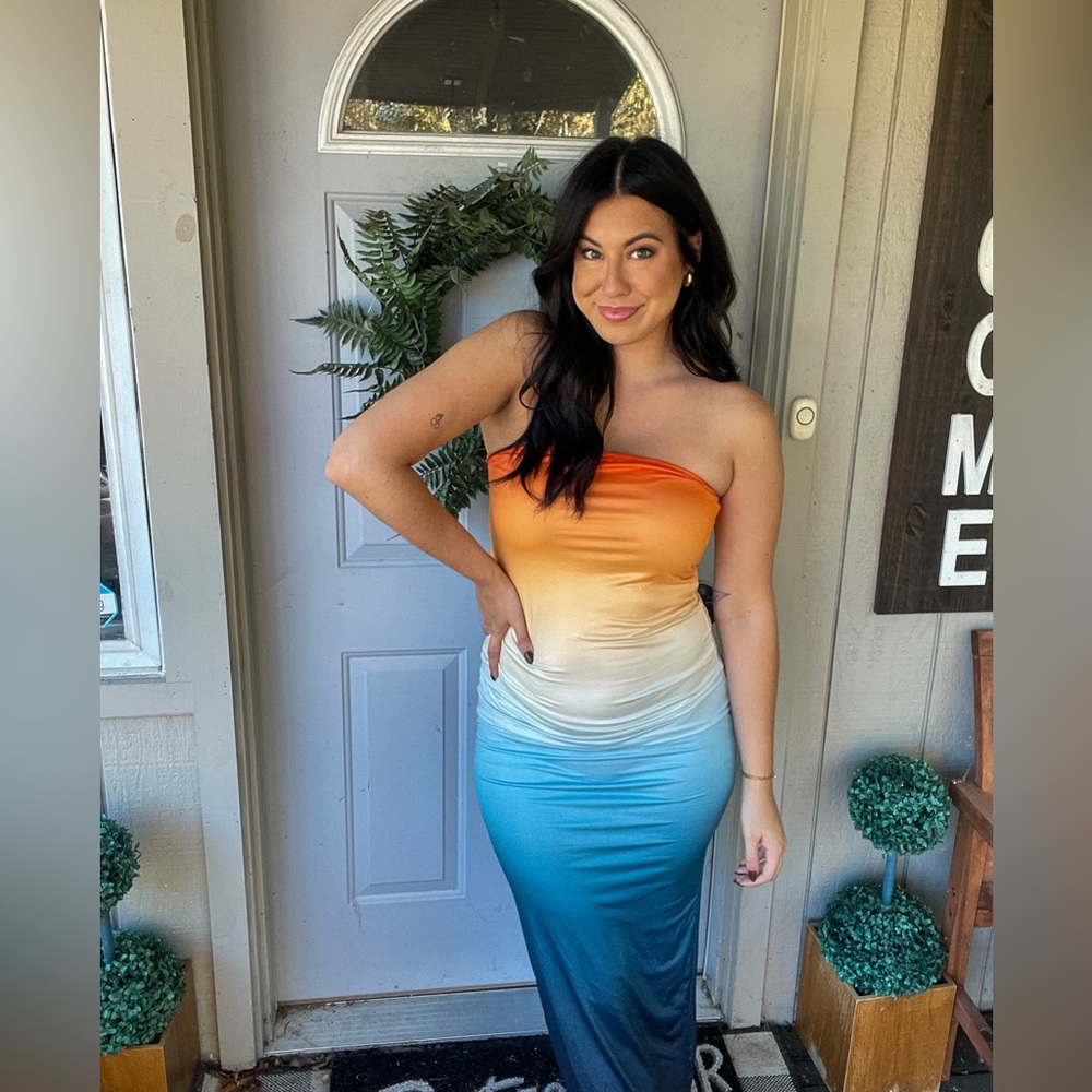 Ombré Bodycon Maxi Dress